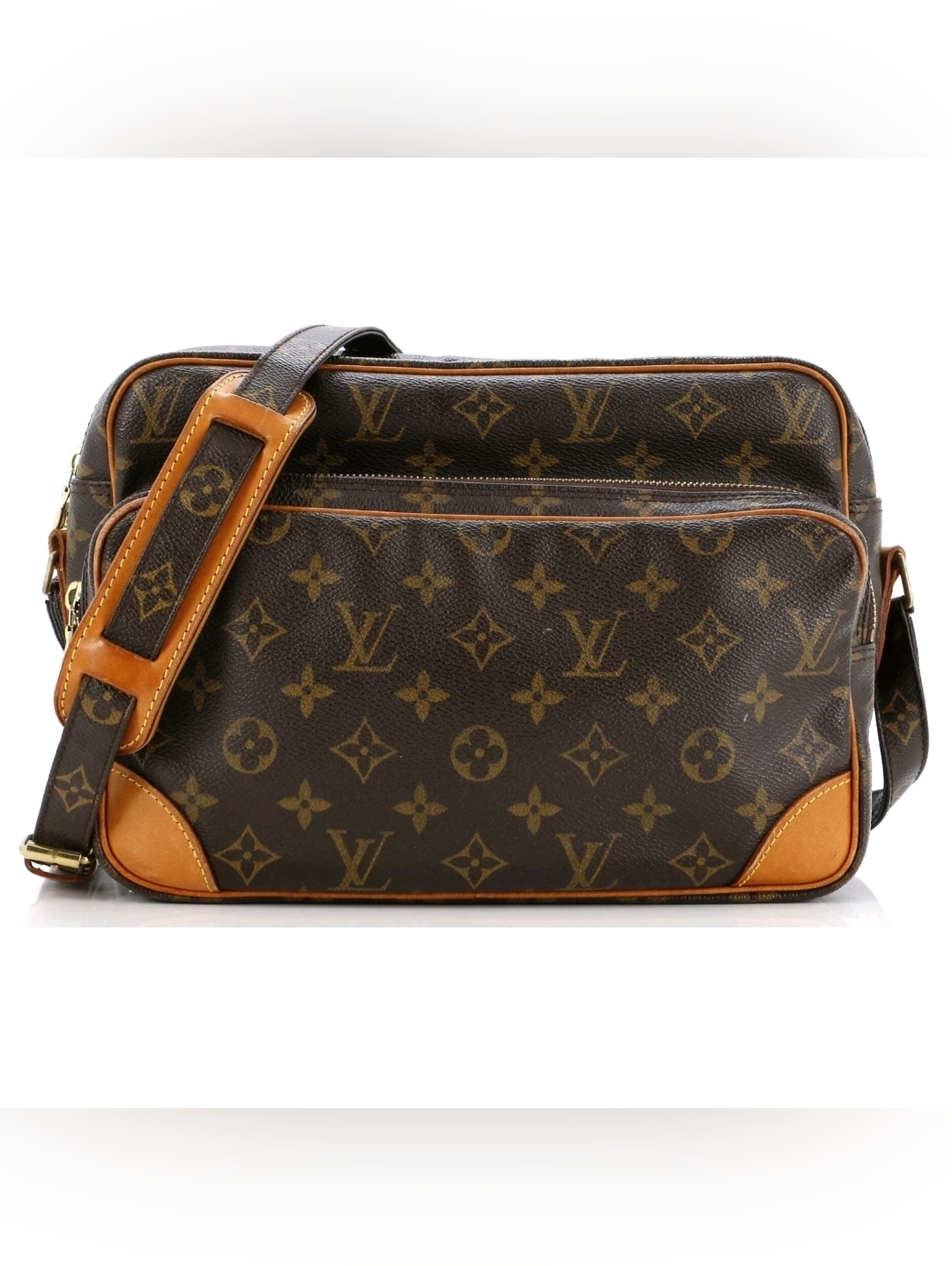 Louis Vuitton Nile Shoulder Bag Gm Brown Canvas